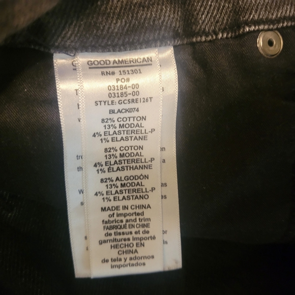 Good American Womens Gray Skinny Jeans with Fading & Frayed Hem. Size 14/32 - Picture 5 of 6